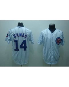 Cubs #14 Ernie Banks Stitched White MLB Jersey