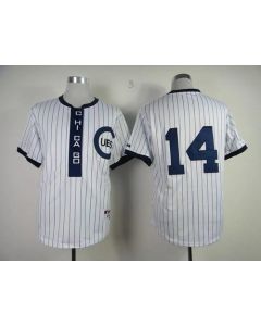 Cubs #14 Ernie Banks White 1909 Turn Back The Clock Stitched MLB Jersey