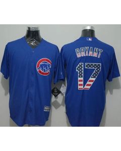 Cubs #17 Kris Bryant Blue USA Flag Fashion Stitched MLB Jersey