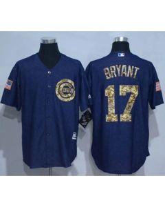Cubs #17 Kris Bryant Denim Blue Salute to Service Stitched MLB Jersey
