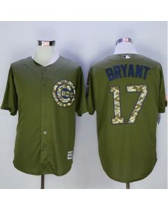 Cubs #17 Kris Bryant Green Camo New Cool Base Stitched MLB Jersey