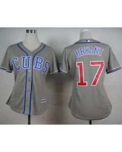 Cubs #17 Kris Bryant Grey Alternate Road Women's Stitched MLB Jersey