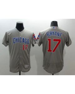 Cubs #17 Kris Bryant Grey Flexbase Authentic Collection Road Stitched MLB Jersey