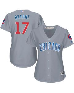 Cubs #17 Kris Bryant Grey Road Women's Stitched MLB Jersey