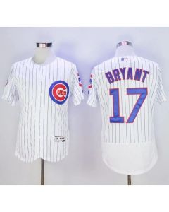 Cubs #17 Kris Bryant White Flexbase Authentic Collection with 100 Years at Wrigley Field Commemorative Patch Stitched MLB Jersey