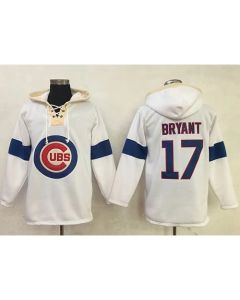 Cubs #17 Kris Bryant White Pullover MLB Hoodie