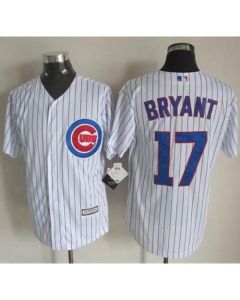 Cubs #17 Kris Bryant White Strip New Cool Base Stitched MLB Jersey
