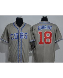 Cubs #18 Ben Zobrist Grey New Cool Base Alternate Road Stitched MLB Jersey