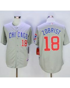 Cubs #18 Ben Zobrist Grey Road Cool Base Stitched MLB Jersey