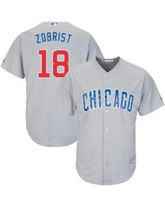 Cubs #18 Ben Zobrist Grey Road Stitched Youth MLB Jersey