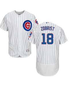 Cubs #18 Ben Zobrist White Flexbase Authentic Collection Stitched MLB Jersey
