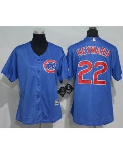 Cubs #22 Jason Heyward Blue Alternate Women's Stitched MLB Jersey