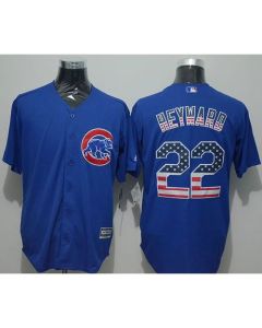 Cubs #22 Jason Heyward Blue USA Flag Fashion Stitched MLB Jersey