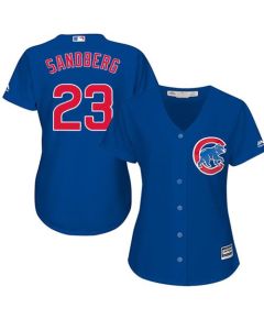 Cubs #23 Ryne Sandberg Blue Alternate Women's Stitched MLB Jersey