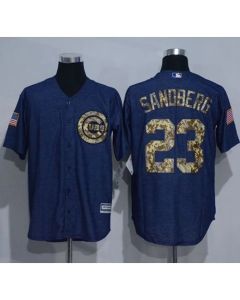 Cubs #23 Ryne Sandberg Denim Blue Salute to Service Stitched MLB Jersey