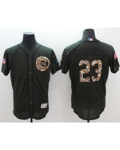 Cubs #23 Ryne Sandberg Green Flexbase Authentic Collection Salute to Service Stitched MLB Jersey