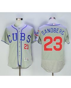 Cubs #23 Ryne Sandberg Grey Flexbase Authentic Collection Alternate Road Stitched MLB Jersey