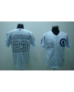 Cubs #23 Ryne Sandberg Stitched 3-Patch White MLB Jersey