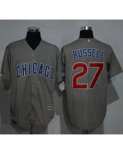 Cubs #27 Addison Russell Grey New Cool Base Stitched MLB Jersey