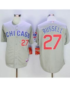 Cubs #27 Addison Russell Grey Road Cool Base Stitched MLB Jersey