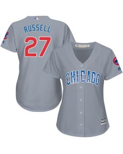 Cubs #27 Addison Russell Grey Road Women's Stitched MLB Jersey