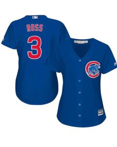 Cubs #3 David Ross Blue Alternate Women's Stitched MLB Jersey