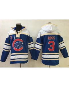 Cubs #3 David Ross Blue Sawyer Hooded Sweatshirt MLB Hoodie