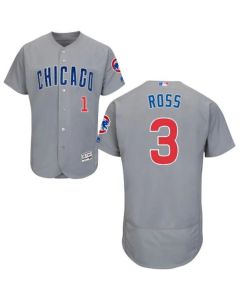 Cubs #3 David Ross Grey Flexbase Authentic Collection Road Stitched MLB Jersey