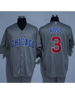Cubs #3 David Ross Grey New Cool Base Stitched MLB Jersey