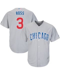 Cubs #3 David Ross Grey Road Stitched Youth MLB Jersey