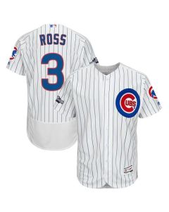 Cubs #3 David Ross White(Blue Strip) Flexbase Authentic Collection Stitched MLB Jersey
