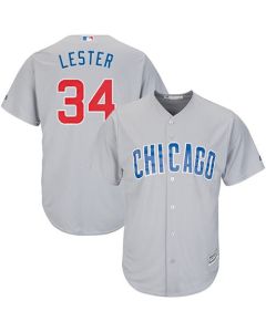 Cubs #34 Jon Lester Grey Road Stitched Youth MLB Jersey