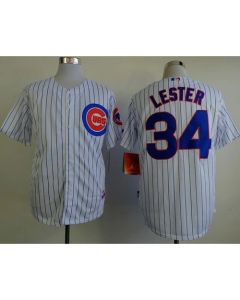 Cubs #34 Jon Lester White(Blue Strip) Cool Base Stitched MLB Jersey