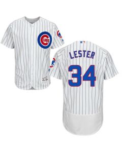 Cubs #34 Jon Lester White(Blue Strip) Flexbase Authentic Collection Stitched MLB Jersey