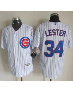 Cubs #34 Jon Lester White Strip New Cool Base Stitched MLB Jersey