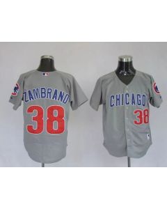 Cubs #38 Carlos Zambrano Stitched Grey MLB Jersey