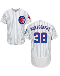 Cubs #38 Mike Montgomery White Flexbase Authentic Collection Stitched MLB Jersey