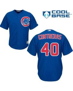 Cubs #40 Willson Contreras Blue Women's Alternate Stitched MLB Jersey