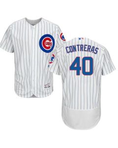 Cubs #40 Willson Contreras White Flexbase Authentic Collection Stitched MLB Jersey