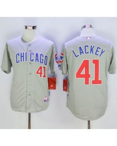 Cubs #41 John Lackey Grey Road Cool Base Stitched MLB Jersey
