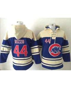 Cubs #44 Anthony Rizzo Blue Sawyer Hooded Sweatshirt MLB Hoodie