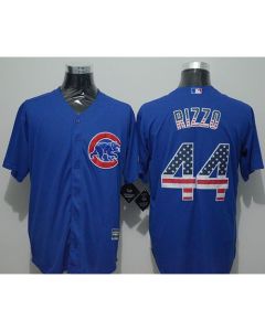 Cubs #44 Anthony Rizzo Blue USA Flag Fashion Stitched MLB Jersey
