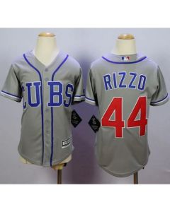 Cubs #44 Anthony Rizzo Grey Alternate Road Cool Base Stitched Youth MLB Jersey
