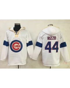 Cubs #44 Anthony Rizzo White Pullover MLB Hoodie