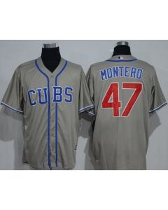 Cubs #47 Miguel Montero Grey New Cool Base Alternate Road Stitched MLB Jersey