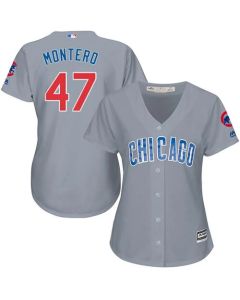 Cubs #47 Miguel Montero Grey Road Women's Stitched MLB Jersey