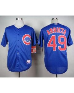 Cubs #49 Jake Arrieta Blue Alternate Cool Base Stitched MLB Jersey