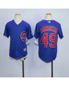 Cubs #49 Jake Arrieta Blue Cool Base Stitched Youth MLB Jersey
