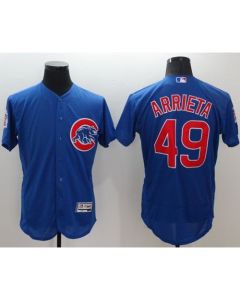 Cubs #49 Jake Arrieta Blue Flexbase Authentic Collection Stitched MLB Jersey