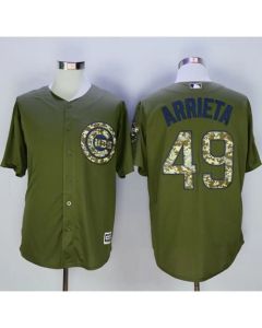 Cubs #49 Jake Arrieta Green Camo New Cool Base Stitched MLB Jersey